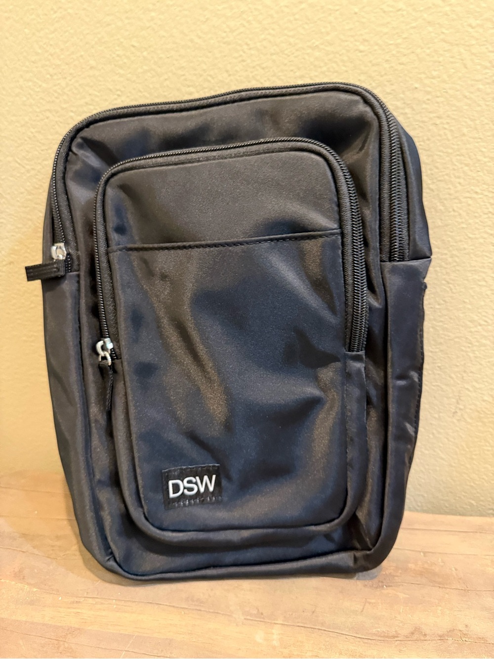 DSW Black Compact Messenger Crossbody Bag
